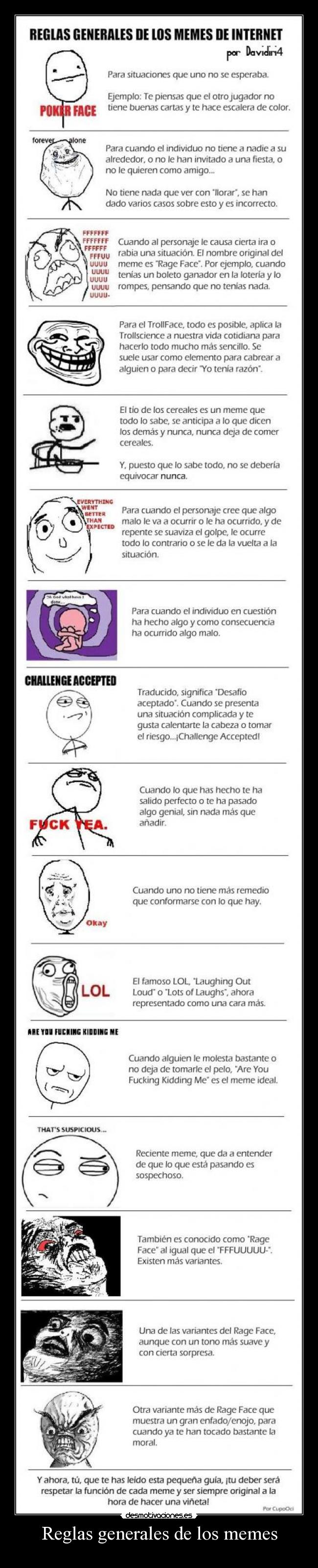 Reglas generales de los memes - 