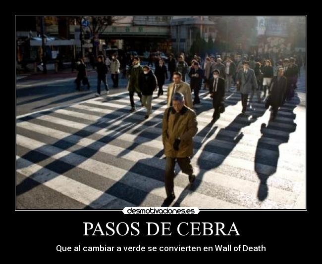PASOS DE CEBRA - Que al cambiar a verde se convierten en Wall of Death