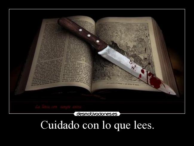 carteles libro leer cuchillo sangre desmotivaciones