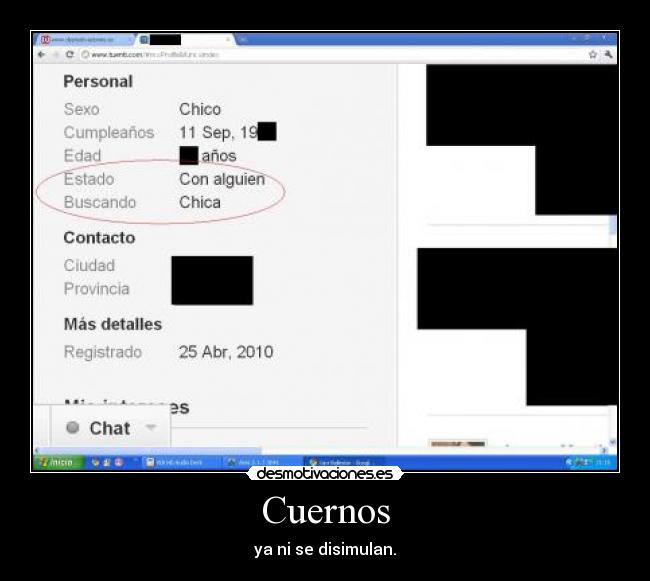 Cuernos - ya ni se disimulan.