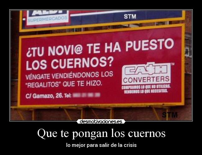 Que te pongan los cuernos - lo mejor para salir de la crisis