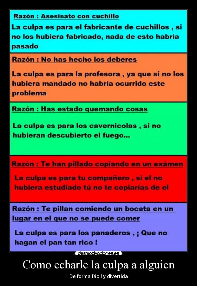 Como echarle la culpa a alguien -