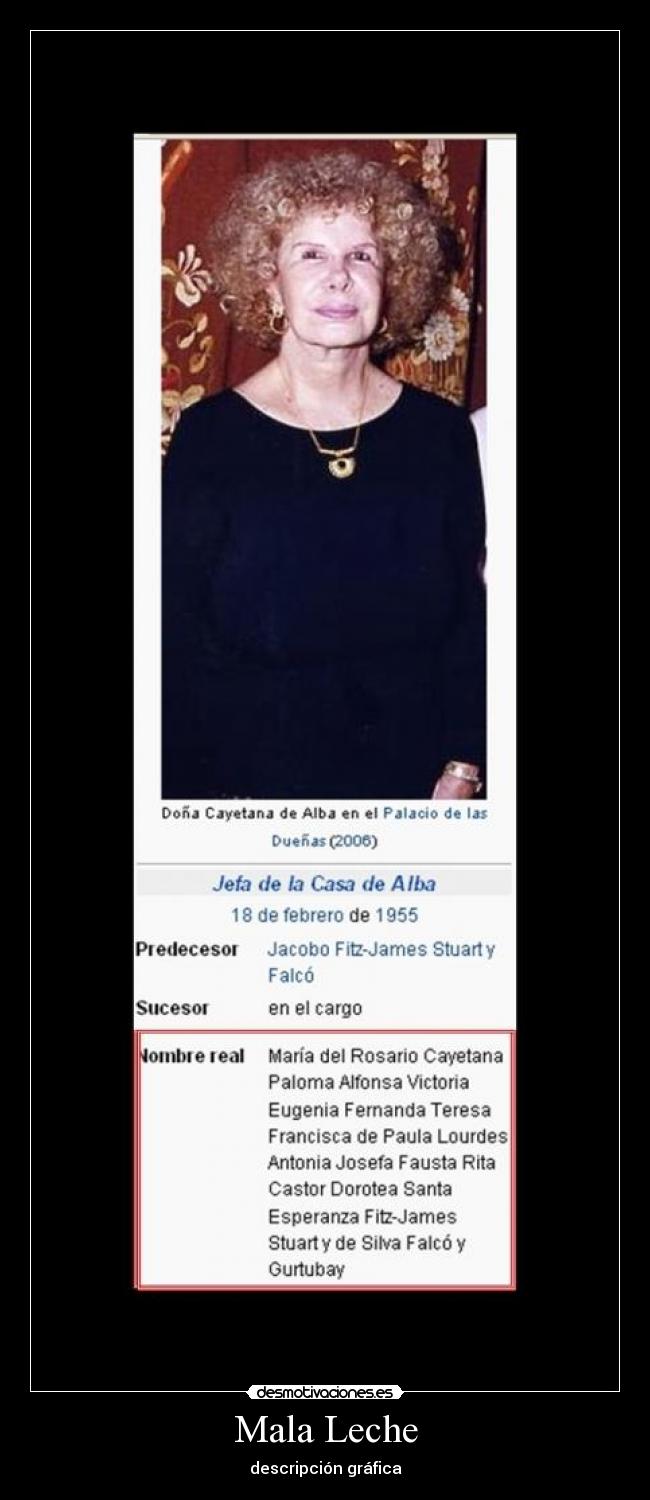 Mala Leche - descripción gráfica