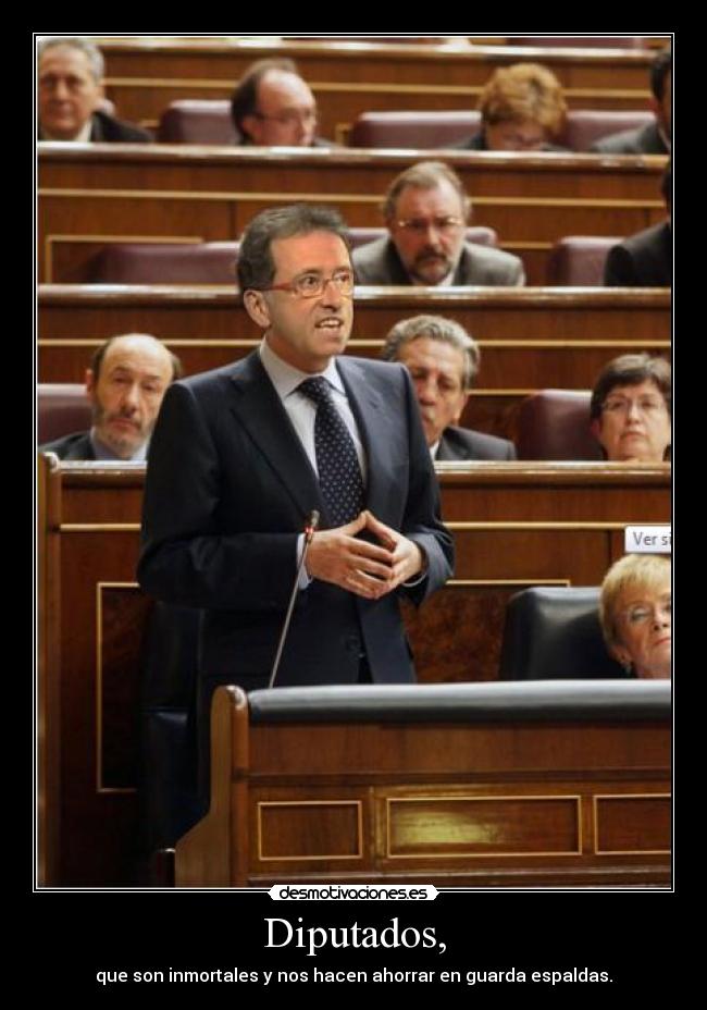 Diputados, - que son inmortales y nos hacen ahorrar en guarda espaldas.