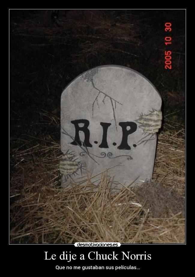 Le dije a Chuck Norris - Que no me gustaban sus películas...