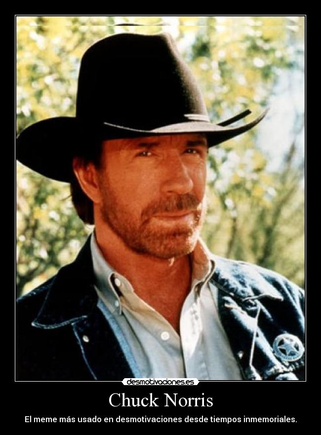 Chuck Norris - El meme más usado en desmotivaciones desde tiempos inmemoriales.