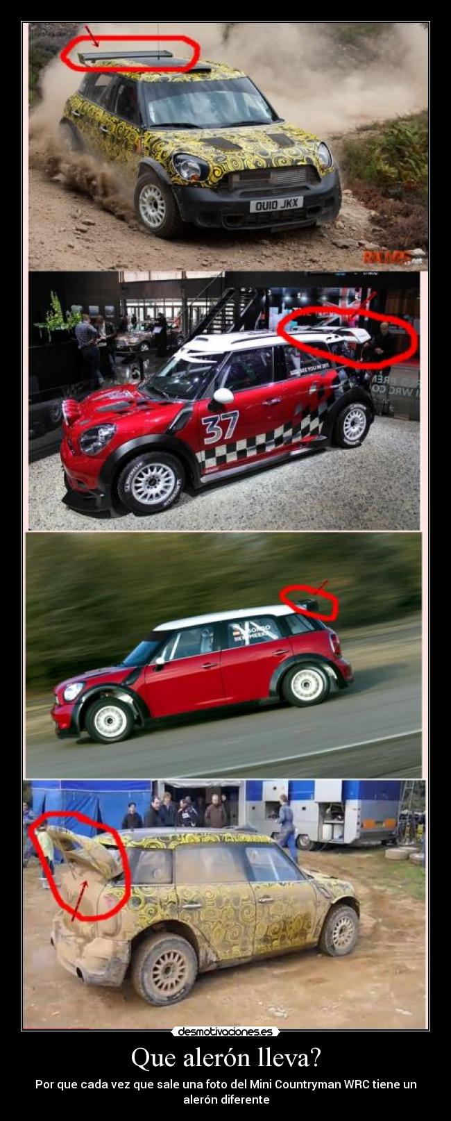 carteles que aleron lleva mini countryman wrc desmotivaciones