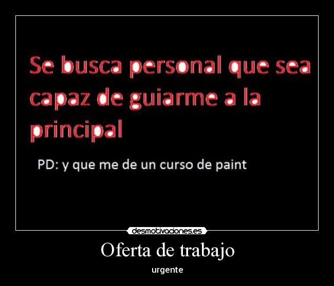 Oferta de trabajo -