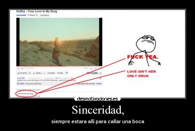 carteles kesha love drug fuck yeah desmotivaciones