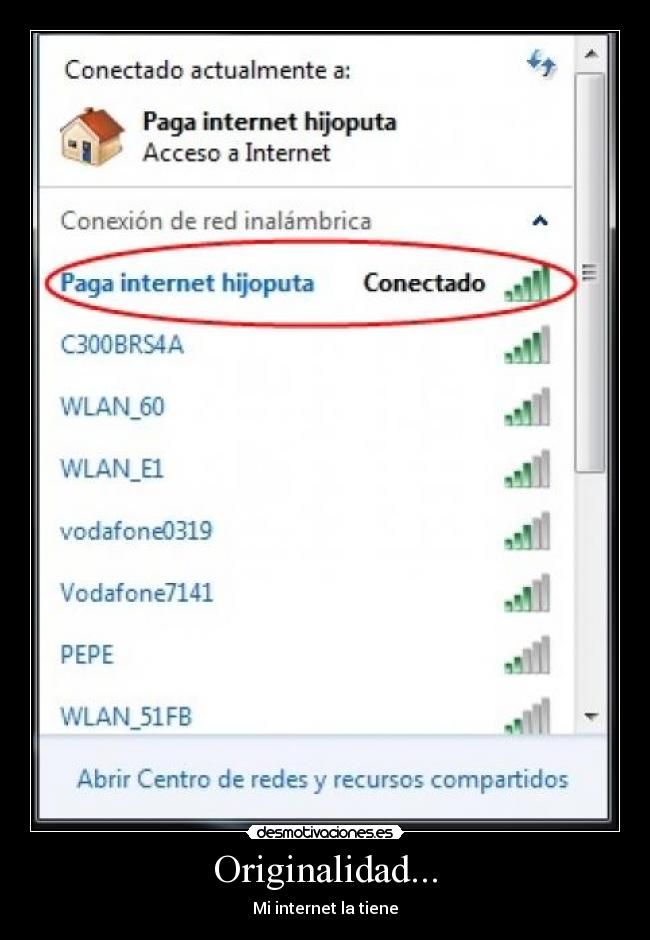 Originalidad... - Mi internet la tiene