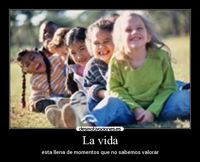 La vida - esta llena de momentos que no sabemos valorar