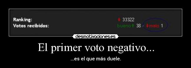 El primer voto negativo... - ...es el que más duele.