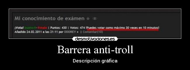 Barrera anti-troll - Descripción gráfica