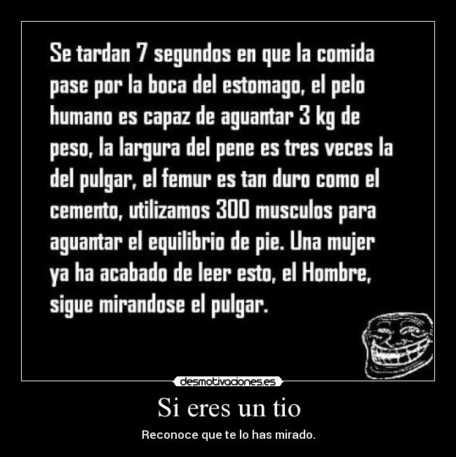 Si eres un tio - Reconoce que te lo has mirado.