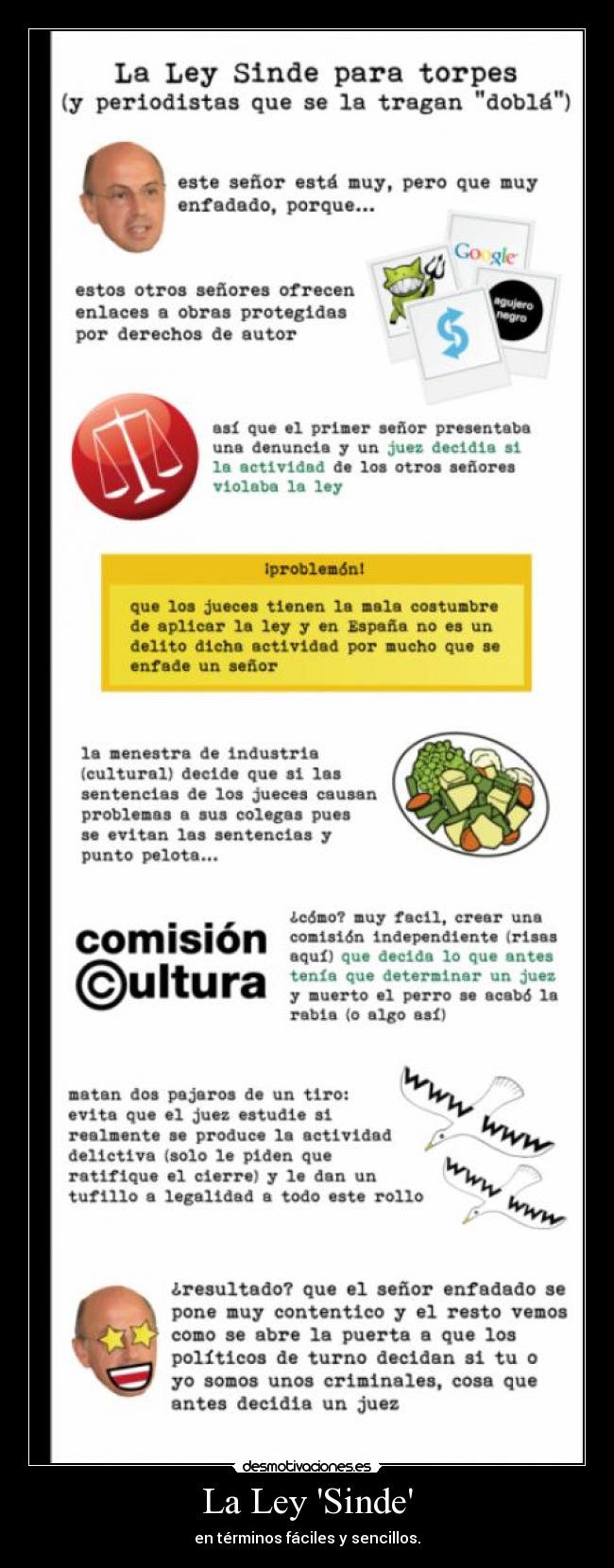 carteles ley sinde terminos facil sencillo simple torpes dummies desmotivaciones