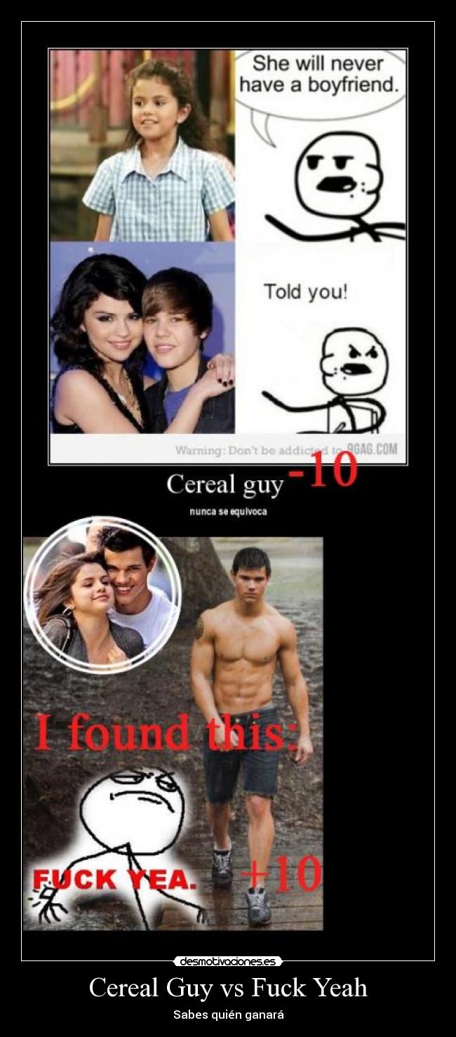 carteles cereal guy fuck yea taylor laytner selena gomes barney show sexy jacob black win epic fail desmotivaciones