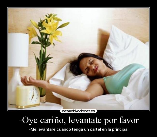 -Oye cariño, levantate por favor -