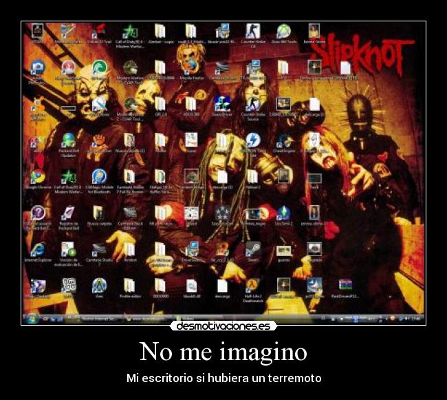 No me imagino - Mi escritorio si hubiera un terremoto