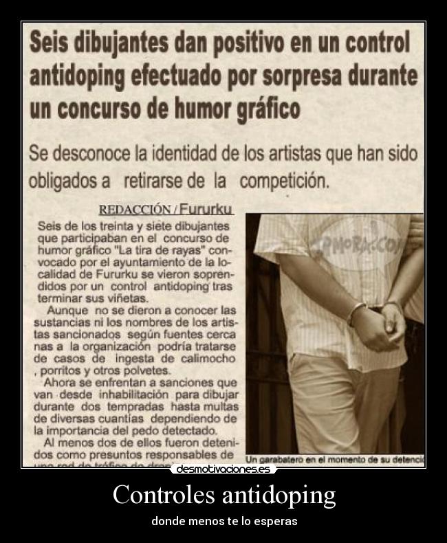 Controles antidoping - donde menos te lo esperas