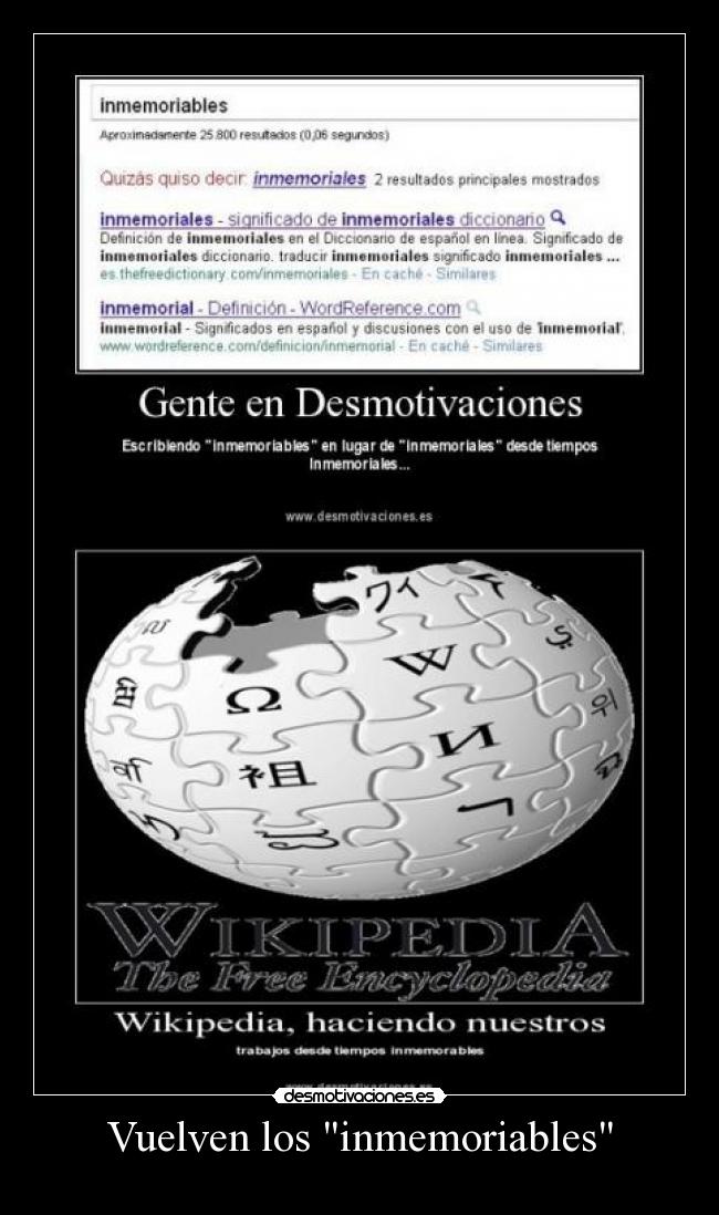 Vuelven los inmemoriables -