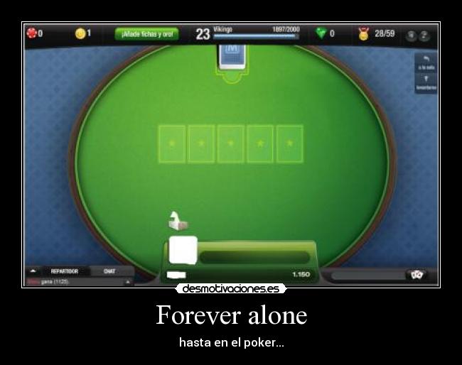 Forever alone - hasta en el poker...