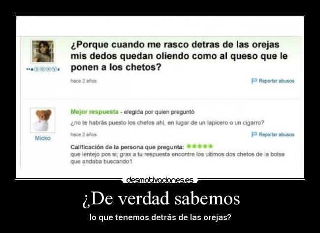 ¿De verdad sabemos - lo que tenemos detrás de las orejas?