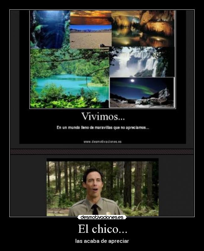 El chico... - las acaba de apreciar