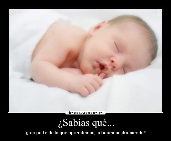 ¿Sabías qué... - gran parte de lo que aprendemos, lo hacemos durmiendo?