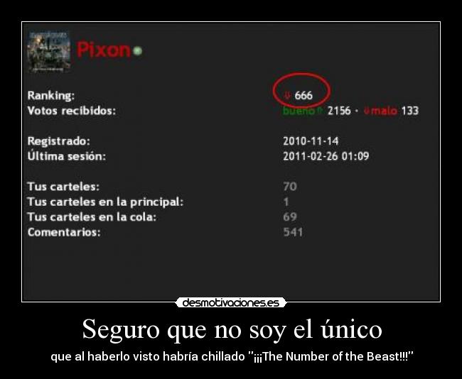 Seguro que no soy el único - que al haberlo visto habría chillado ¡¡¡The Number of the Beast!!!