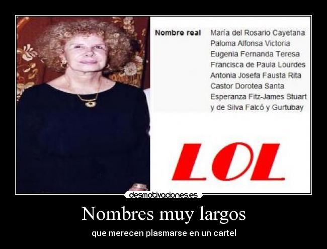carteles duquesa alba nombre largo desmotivaciones