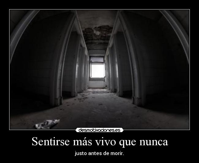 Sentirse más vivo que nunca - justo antes de morir.