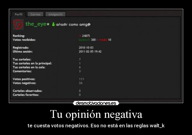 Tu opinión negativa - 
