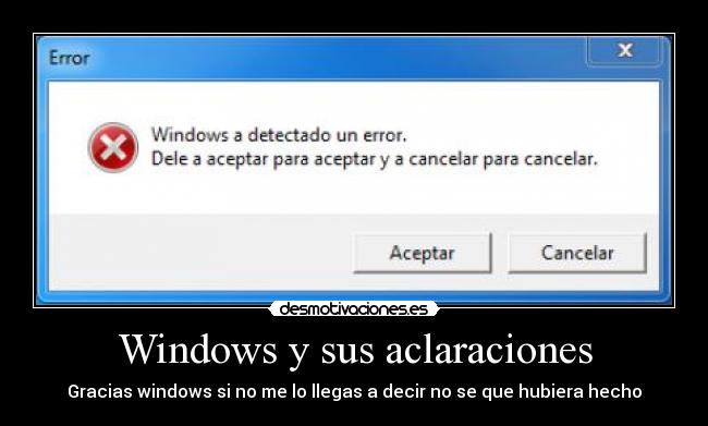 carteles windows error desmotivaciones