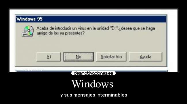 carteles windows inter minables mensajes alerta opcion desmotivaciones