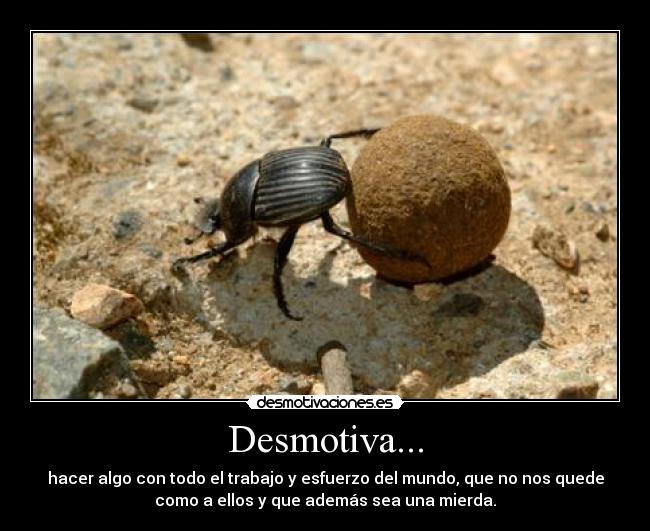 Desmotiva... - hacer algo con todo el trabajo y esfuerzo del mundo, que no nos quede
como a ellos y que además sea una mierda.