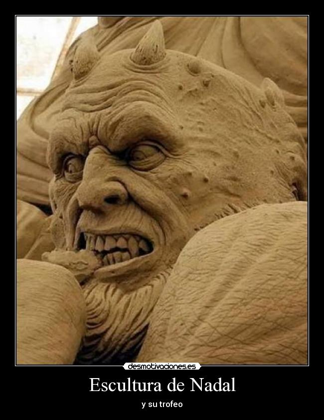 Escultura de Nadal - y su trofeo