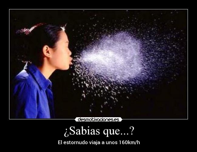 ¿Sabias que...? - El estornudo viaja a unos 160km/h