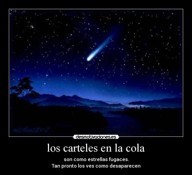 los carteles en la cola - 