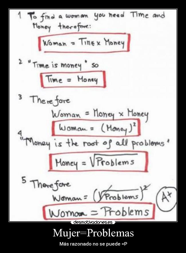 carteles mujer problemas woman problems money dinero desmotivacion tiempo time desmotivaciones