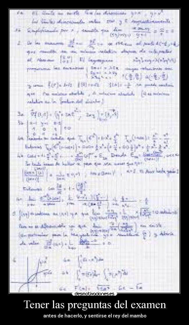 Tener las preguntas del examen -