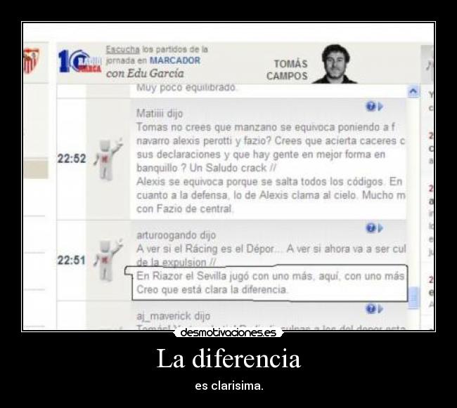 La diferencia - es clarisima.