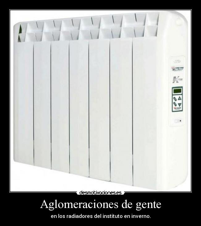 Aglomeraciones de gente - en los radiadores del instituto en inverno.