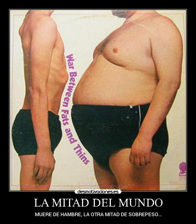 carteles mundo hambre sobrepeso desmotivaciones