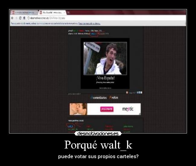 Porqué walt_k - puede votar sus propios carteles?