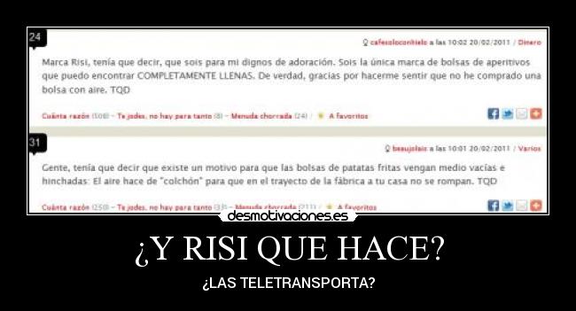 ¿Y RISI QUE HACE? - ¿LAS TELETRANSPORTA?