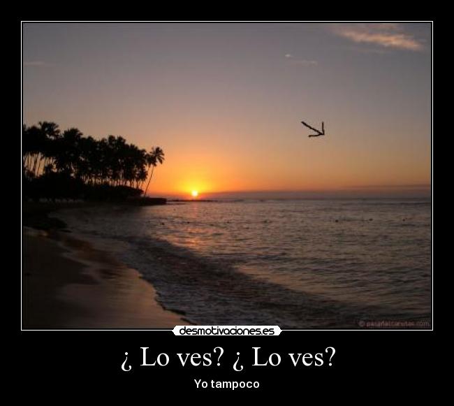 ¿ Lo ves? ¿ Lo ves? - Yo tampoco