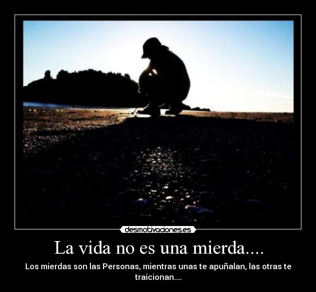 La vida no es una mierda.... - Los mierdas son las Personas, mientras unas te apuñalan, las otras te traicionan....
