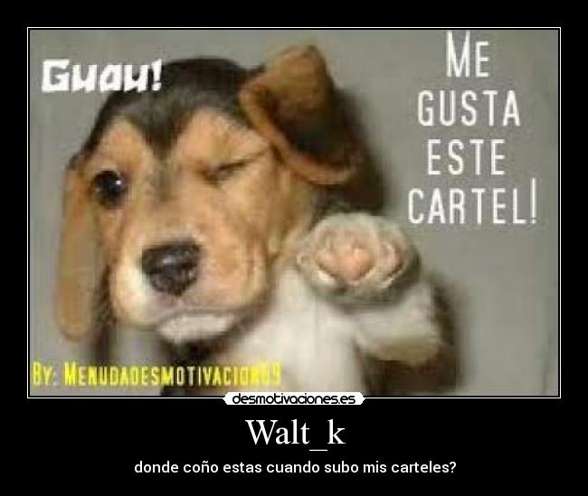 Walt_k - donde coño estas cuando subo mis carteles?