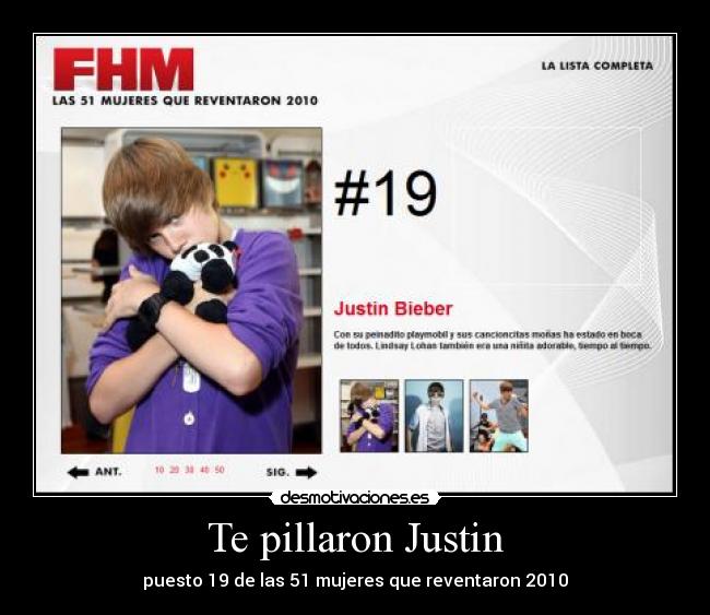 Te pillaron Justin - puesto 19 de las 51 mujeres que reventaron 2010