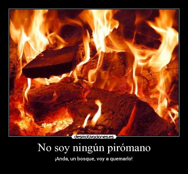 No soy ningún pirómano - ¡Anda, un bosque, voy a quemarlo!